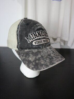 Minnesota Acid Wash Faded Mesh Snapback Trucker Hat OS Vintage Y2K